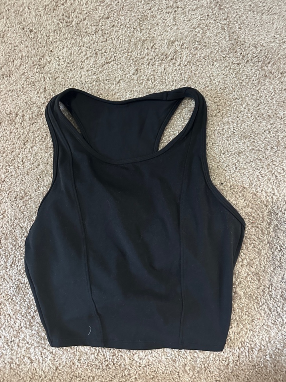 all in motion Black Racerback Crop Tank Top